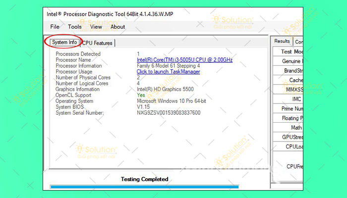 intel processor diagnostic test