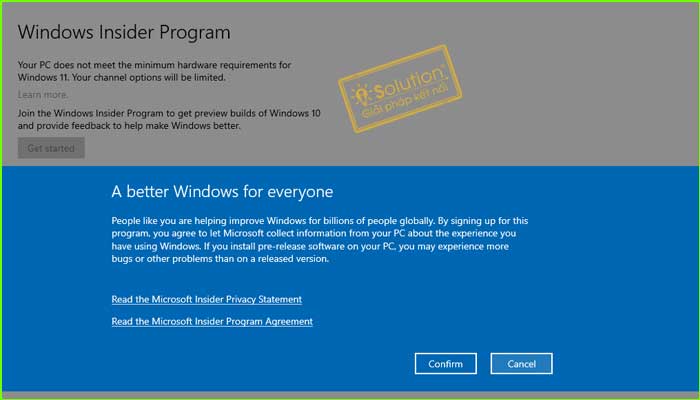Các bước đăng ký Windows Insider
