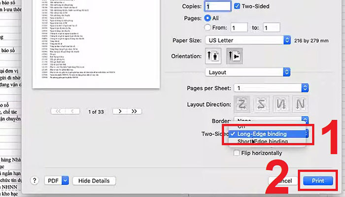 Cách in 2 mặt trong Word Macbook đơn giản