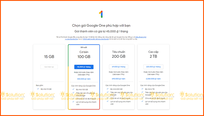 Cách mua dung lượng Google Drive