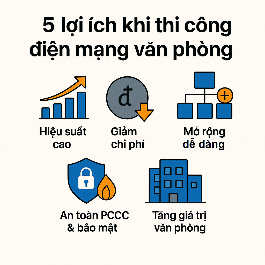 5 lợi ích khi thi công điện mạng văn phòng chuyên nghiệp