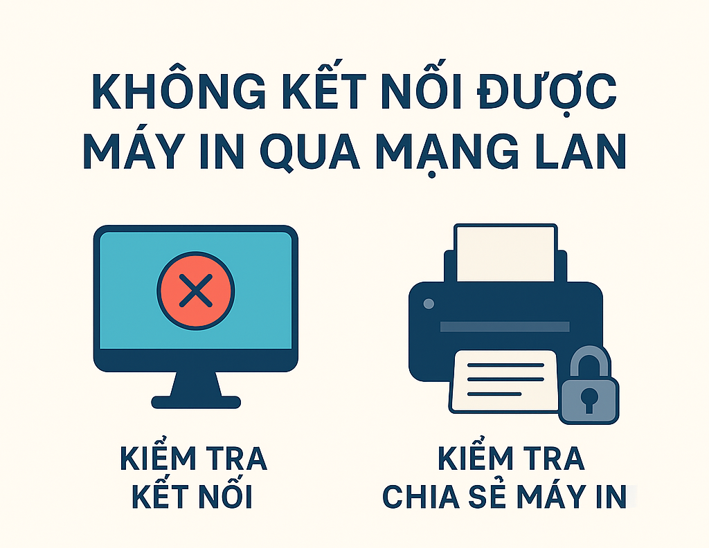 Không kết nối được máy in qua mạng LAN – Cách xử lý hiệu quả