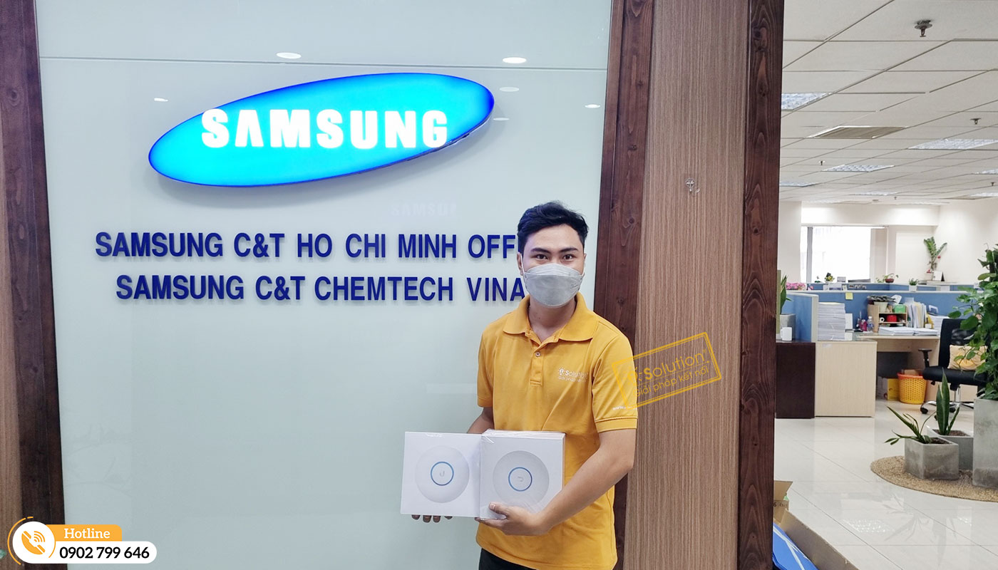 Thi công mạng LAN - Wifi tại Samsung