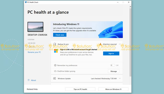 Hướng dẫn sử dụng Windows PC Health Check