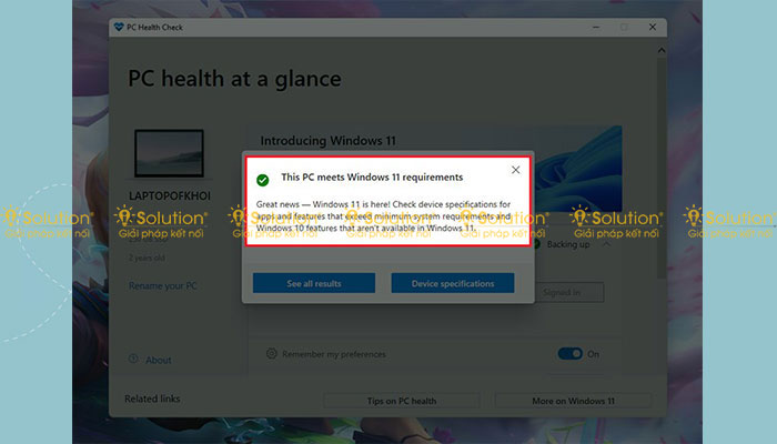 Hướng dẫn sử dụng Windows PC Health Check